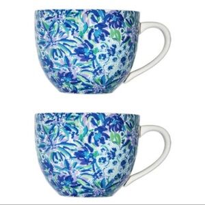 Lilly Pulitzer (Set of 2) Coffee Large Tea Mug Set Colorful Abstract
